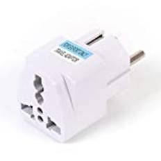 Elkontakt - Universal Us Storbritannien Au till Eu Plug USA Euro Europa resa vägg nätladdare utlopp adapter omvandlare - nattvakt kit hållare form Europa hållare utomhus brun adapter Sp