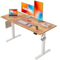 Agilestic höj- och sänkbart skrivbord 120 x 60 cm Ett robust skrivbord med elektrisk höjdjustering och manuella reglage med minnesfunktion. Ett ergonomiskt datorskrivbord som passar, ljusbrunt