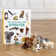 6 Schleich dyr + Billedbog med lyd