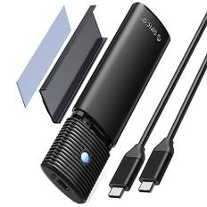 ORICO NVMe Gehäuse, Werkzeuglos M2 SSD Gehäuse [NVMe & SATA], Aluminium M.2 NVMe USB Adapter USB 3.2 Gen 2 10Gbps PCIe, 5Gbps NGFF SATA, für M Key B+M Key 2230/2242/2260/2280 SSD, UASP Trim, PWDM2-BK
