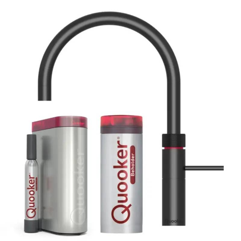 Quooker Fusion round sort 5i1, inkl. Pro3 beholder & Cube køler