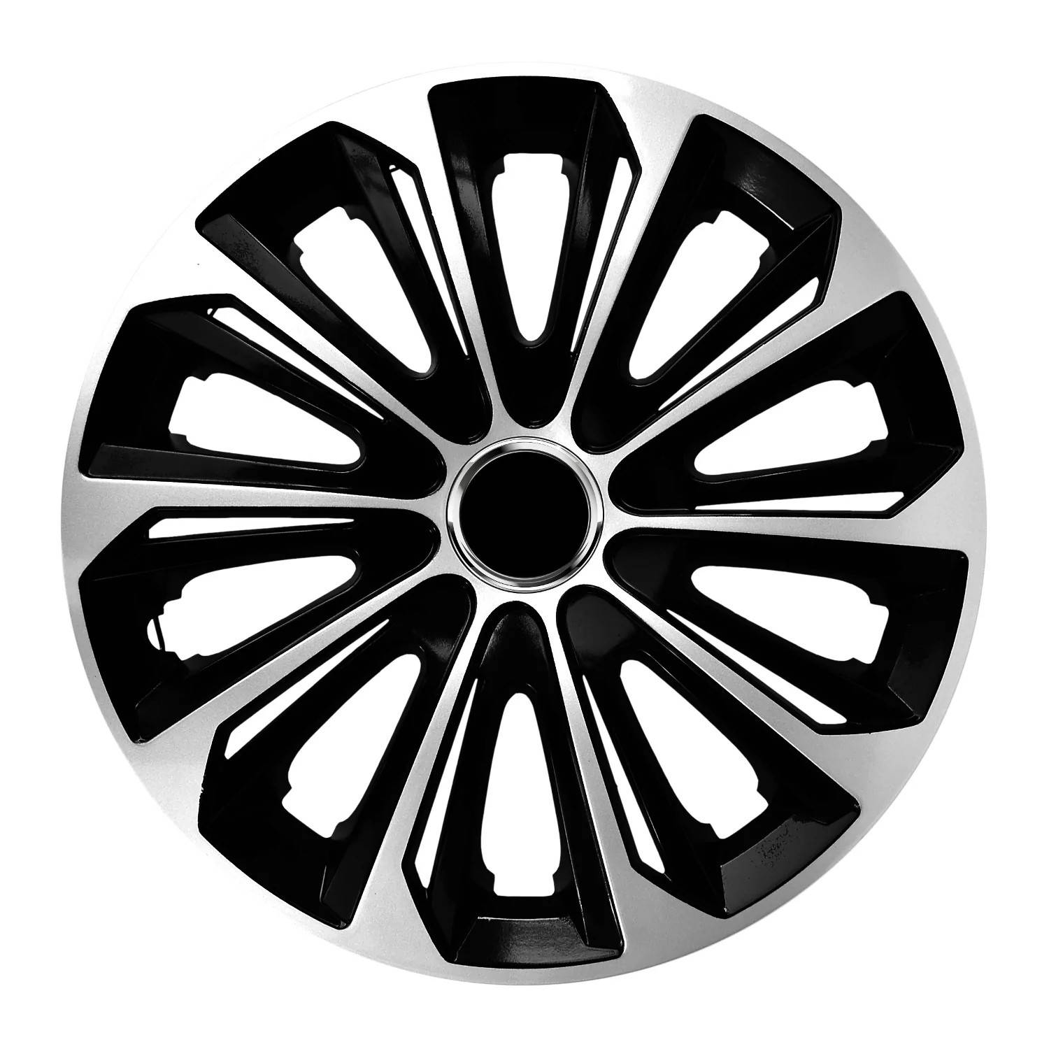 Hjulkapsler 4 stk. - Extra strong silver/black - Str. 14"