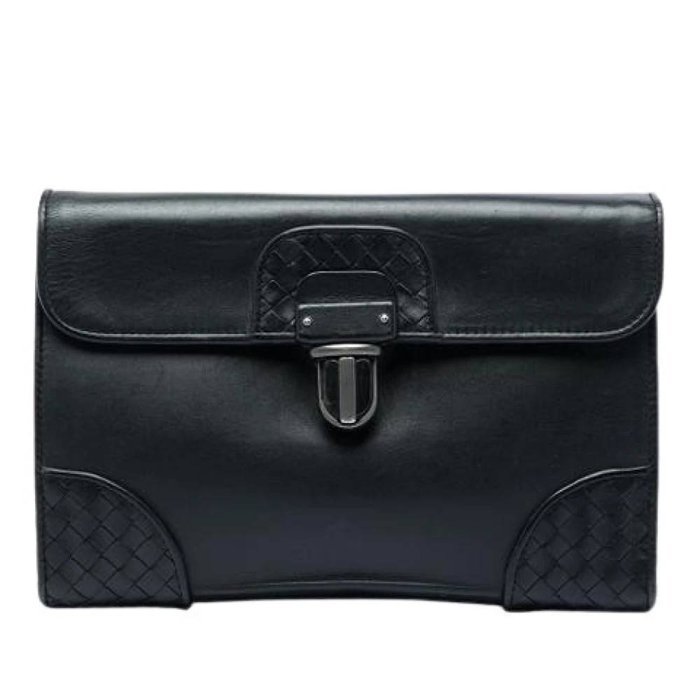 Bottega Veneta Vintage Pre-owned Woven Leather Clutch - Vintage - Dame - Sort - ONE SIZE - Læder