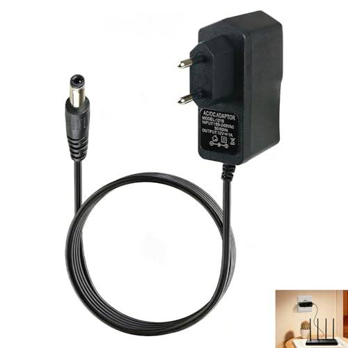Universell nätadapter 12 V 1 A 12 W, 1 m nätadapter 12 V AC DC 100–240 V, jackuttag 5,5 x 2,5 mm, transformator för LED-remsor, TV-box, router, IP-kamera, elektronisk utrustning