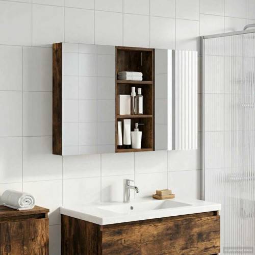Badrumsskåpsset 3 pcs 110 x 10,5 x 60,5 cm Konstruerat trä