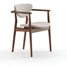 House of Finn Juhl - 109 Chair, Walnut, Hallingdal 65 0110 - Spisebordsstole - Finn Juhl - Træ farvet,Grå - Træ/Tekstilmateriale