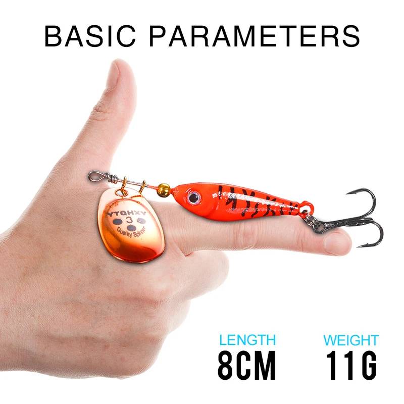 1/2/3PCS Rotating Metal Spinner Fishing Lure Hard Bait 11-20g Artificial Bait Wobblers Fishing Carp Bass Pike Fishing Tackle