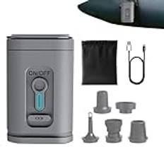 Portable Air Pump, Outdoor Camping Inflator, Usb Rechargeable Pump, Gray, Quick Inflate, Compact Design, for Pool Floats, Air Beds for Mattress, Swimming Rings, Travel Friendly