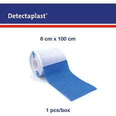 Detectaplast Sårforbinding, selvklæbende bandage til sår og skader, vandtæt plaster rulle til håndtering af mad, super elastisk, Plaster 1m x 6 cm