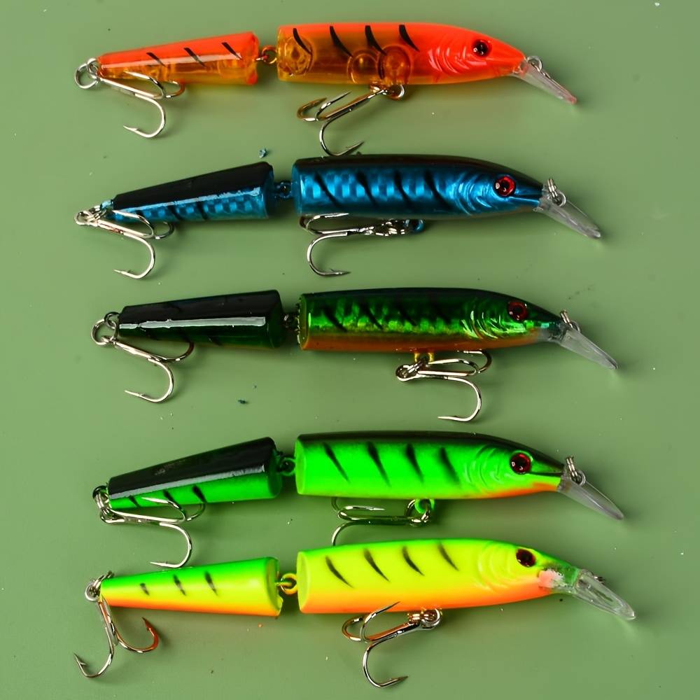 5pcs Floating Minnow Artificial Trembling Fake Bait For Trout Pike Perch Fishing Tackle Topwater Lures