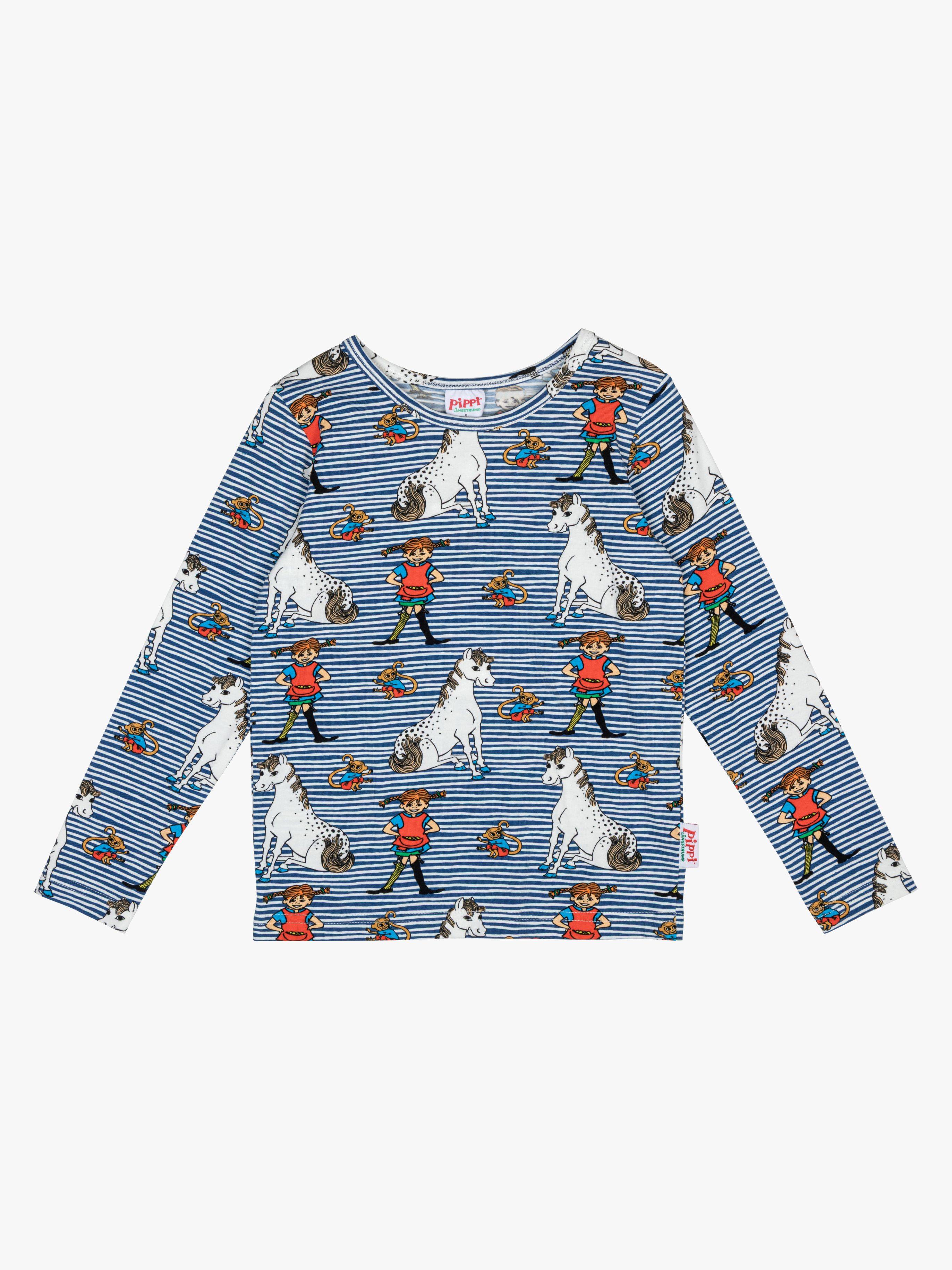Pippi Langstrømpe  Langærmet Trøje, Blue, 116