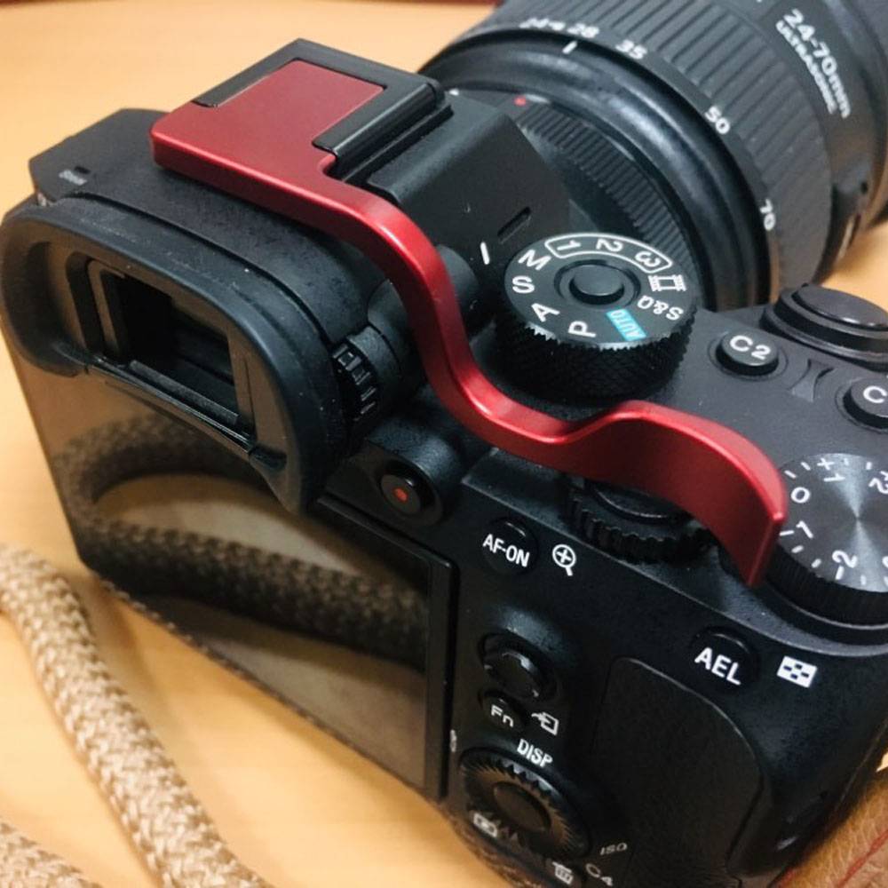 Röd tumstöd tumskydd för sony a7r ii a7 ii a7s-2 a7 r 2
