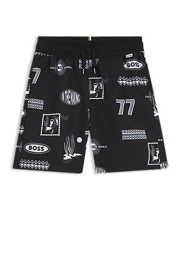 Kids' swim shorts with creative artwork