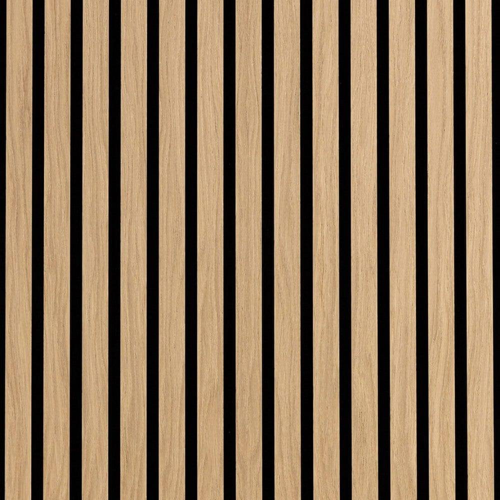 Wood on Wall Akustikpanel Ek Ljuslackad - 2-pack / Svart / 2700x600mm