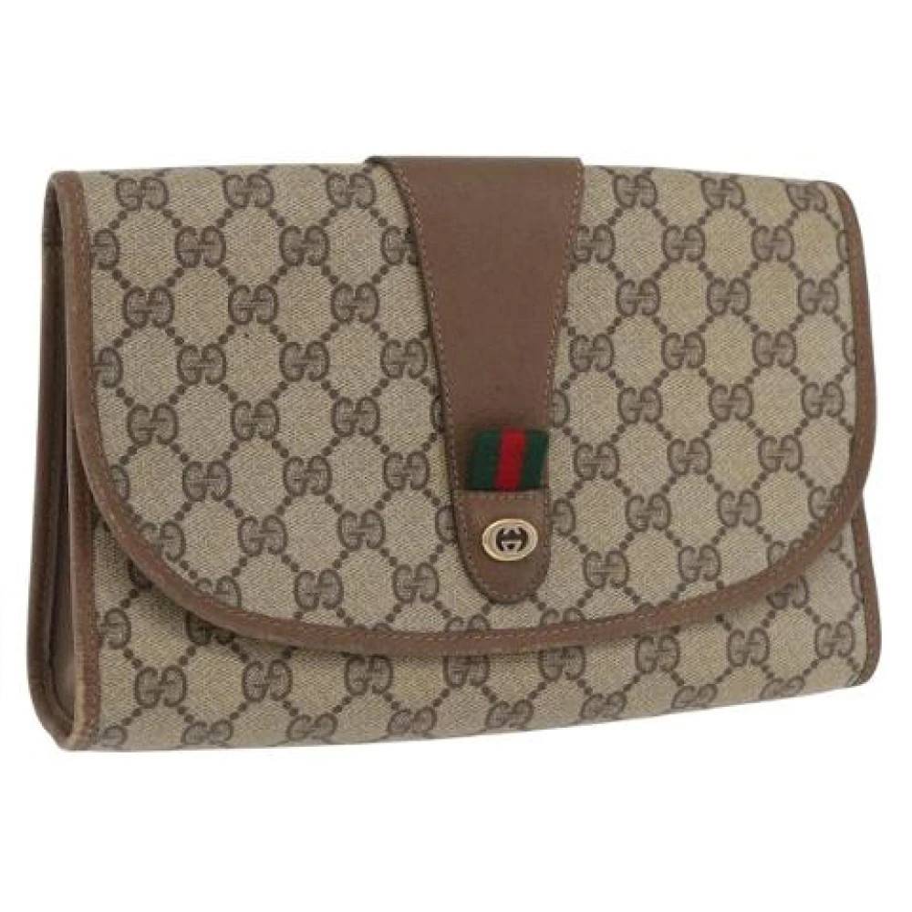 Gucci Vintage Pre-owned Læder Clutch - Vintage - Dame - Brun - ONE SIZE - Læder