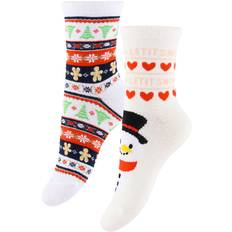 Kids Only Strømper - 2-pak - KogChristmas - Cloud Dancer/Snowman - Kids Only - 34/36 - Strømper