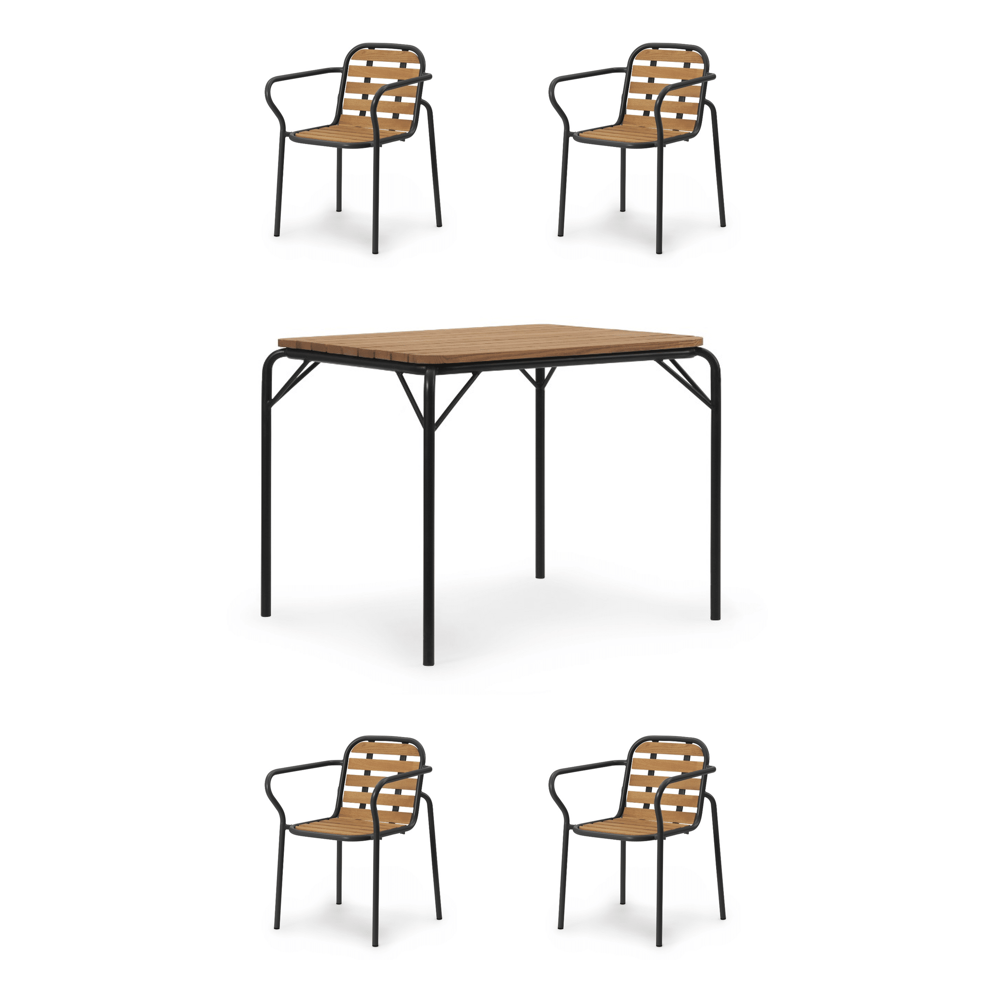 NORMANN COPENHAGEN - Vig Havesæt Dining 90X90, Sort.