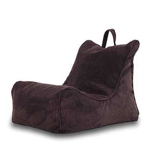 Ecopuf - Flavio puff - Velvet Chaise Longue - Varm puffstol med ficka och handtag - Inomhusfåtölj - Sittsäck med handtag - Material Corduroy - 80x60cm - Vinaccia Sz29