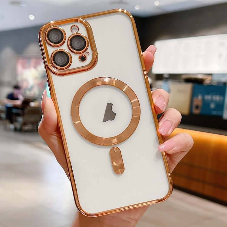 Magnetic Electroplating Case for iPhone 15 - For iPhone 14 Pro / Gold