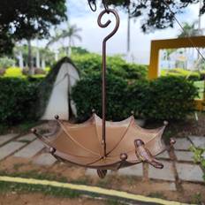 TEMU 1pc Interesting Garden Decoration Pendants, Antique Umbrella-shaped Metal Bird Food Dishes, Outdoor Hanging Bird Baths And Food Bowls, Decorative Garden Patio Accessories.