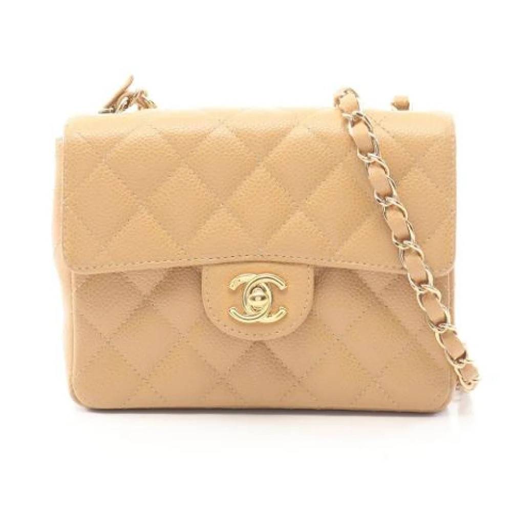 Chanel Vintage Pre-owned Vintage Skuldertaske - Vintage - Dame - Beige - ONE SIZE - Uld