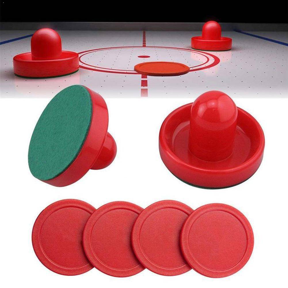 Air hockey tillbehör 76mm målvakter & 52mm puck filt vuxna leksaker spel underhållande pusher klubba bord o4 g 5