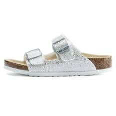 Birkenstock Arizona Sandal Hvid Med Glimmer Og To Spænder (Medium-bred) - Str. 35