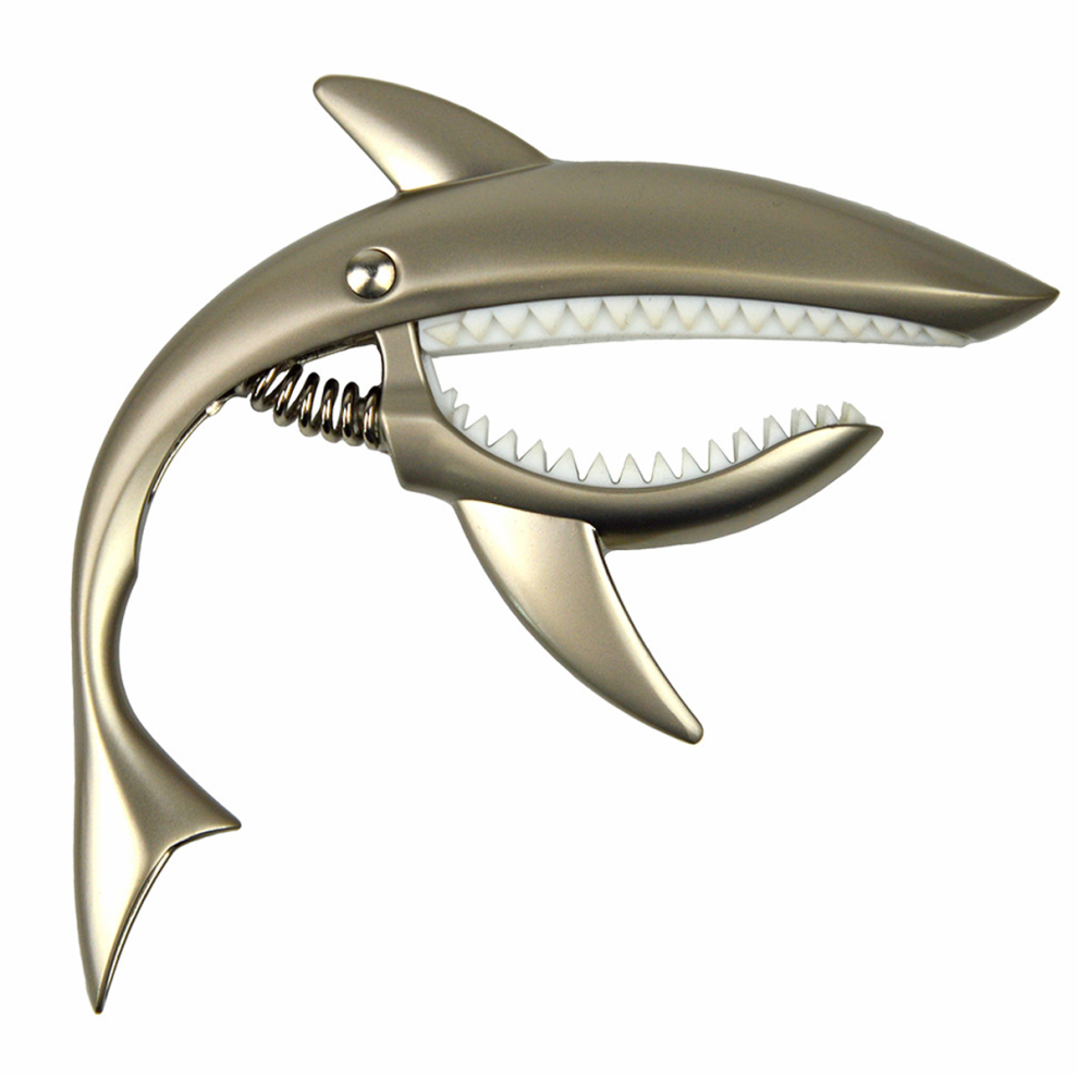 Tillbehör för akustisk gitarr, unik Shark Capo kompatibel med stränginstrument, lättanvänd design med högkvalitativ finish, garanterar inget