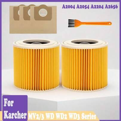 HEPA Filter Karcher WD3 Dammpåse Luftfilter För A2004 A2054 A2204 A2656 WD2. 250 WD3.200 WD3.300 MV3 MV2 våt-/torrdammsugare reservdel ersättningspatr - Multi-color (Karcher filter)