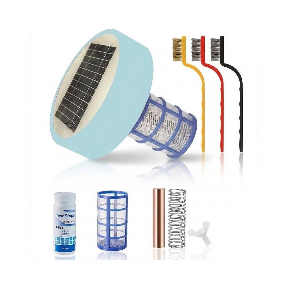 Solar Pool Ionizer W Copper & Steel Anode - Pool Water Cleaner Swimming Pools