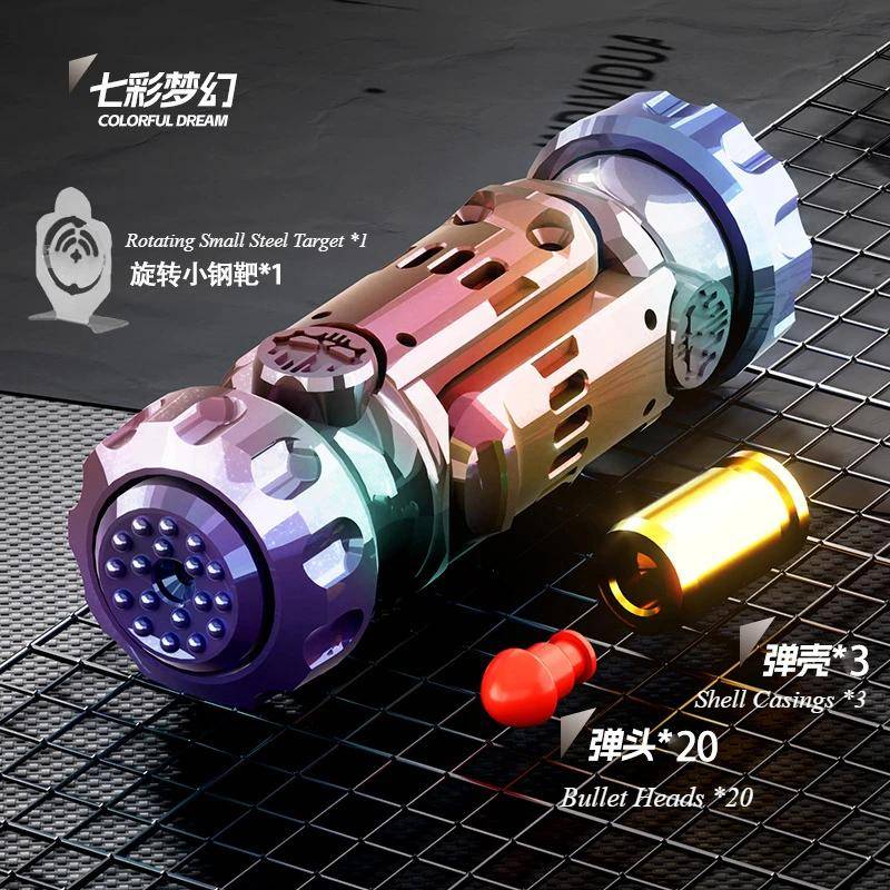 Stun Granat Fidget Spinner Miniatyrpistol Leksakspistol med Utkastbara Hylsor Stresslindring Fingerleksaker för Vuxna Barn Bästa Gåvor