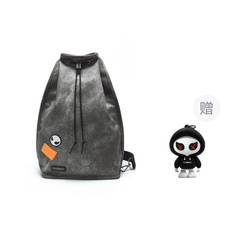 New Venque Polyester Hobo Bucket Bag Drawstring Sling Bag Unisex Gray 3922 27.9*16.0*45.0CM