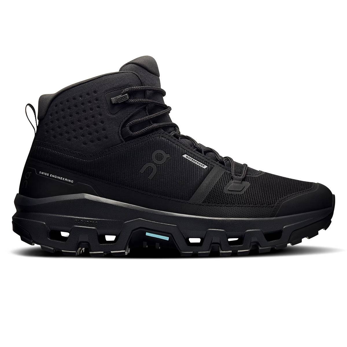 On Cloudrock Mid Waterproof Womens | Black/Black - Black / 5