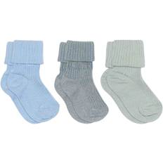 mpKids Cotton rib Baby Socks 3-pack Str 25/28 - Dusty Blue Strømper hos Magasin
