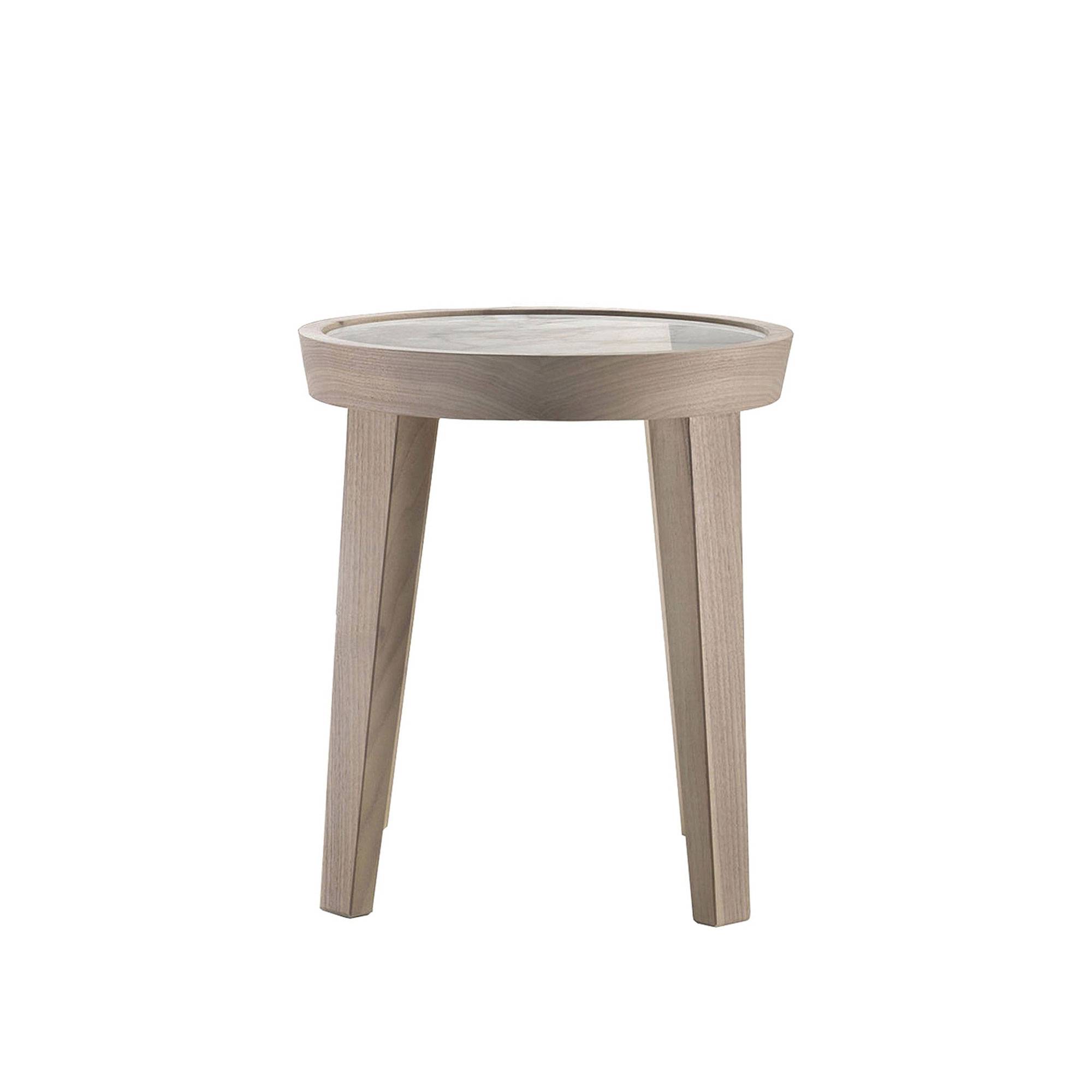 Flexform - Dida Sidobord, Ø 61 cm, Ram Betsad Valnöt, Emperador - Småbord & sidobord - Centro Studi - Brun - Trä/Sten