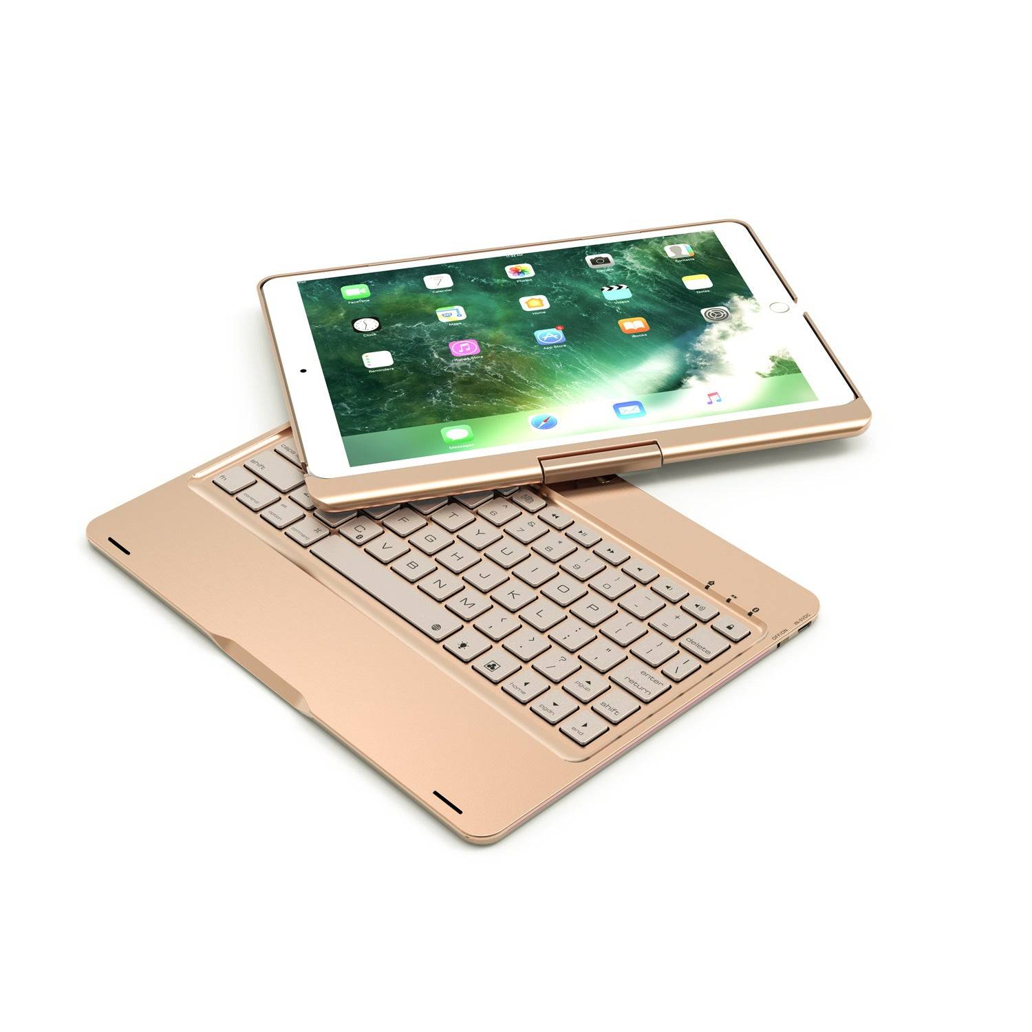 12.9 Inch Wireless Backlit Touch Rotary Bluetooth Keyboard - Gold / Ipadpro10.5inch ipad air3