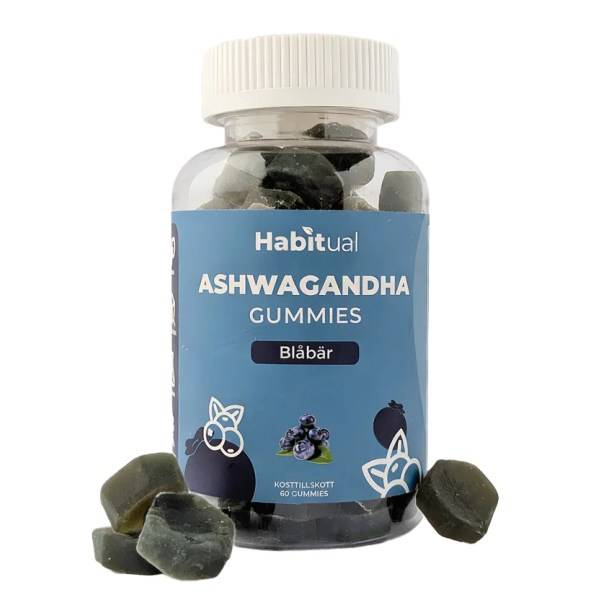 Habitual Ashwagandha Gummies, Blåbär, 60 Gummies