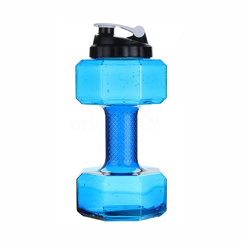 HydraFlex – Hållbar Dumbbell Vattenflaska för Fitness - Blå / 2500ML