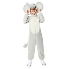 Elefant Onepiece Kostume Børn 8-10 år (128-134 cm)