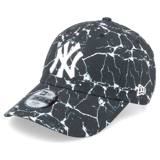 New Era - MLB Svart adjustable Keps - Kids New York Yankees Marble 9FORTY Black/White Adjustable @ Hatstore