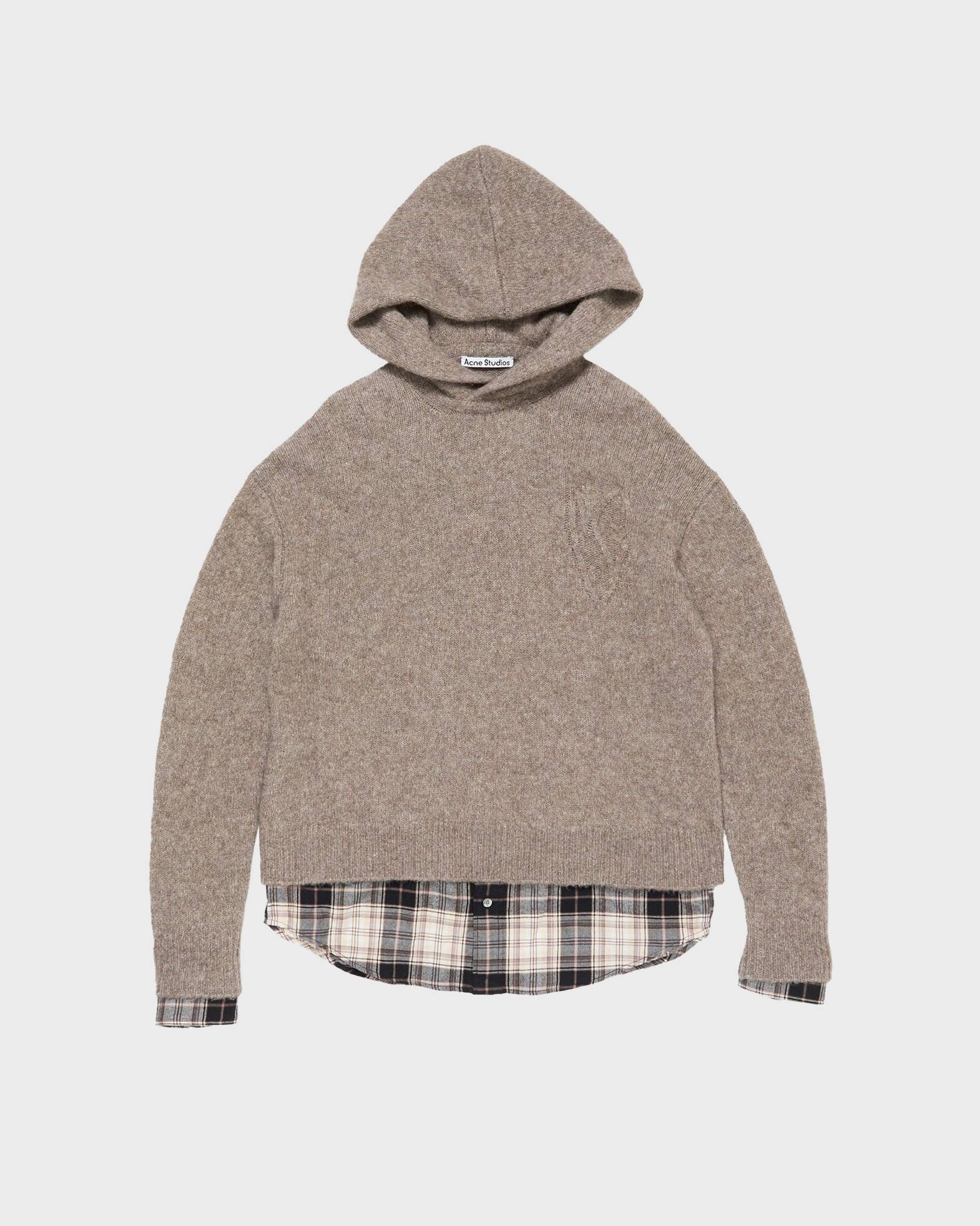Acne Studios Layered Wool Hoodie Beige S (S)