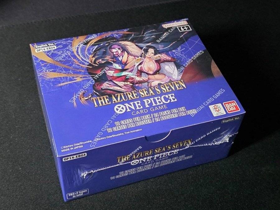 One Piece TCG OP-14 The Azure Sea's Seven Booster Box 24-pack Fabrik förseglad
