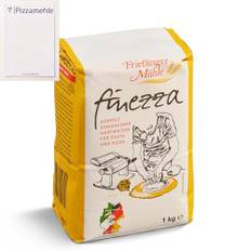 Brotzutaten - Finezza Hartweizenmehl Rimacinata 10x1kg mit Pizzamehle Notizblock # Friessinger Mühle