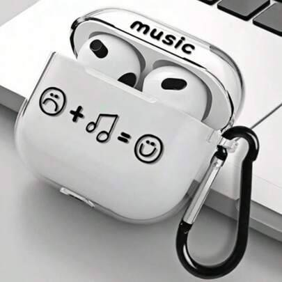 1 st tryckt hörlursfodral kompatibelt med , hörlursfodral för AirPods 4/för AirPods 1/2 generation, nytt trådlöst hörlursfodral för AirPods 3/Pro/Pro2 - Kreativ musik uttryckssymbol doodle (Multi-size)