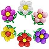 8 st 50 x 45 cm 45 cm blomma aluminiumfolie ballonger set, färgglad dekor fem skivor blommor heliumfolie uppblåsbara luftballos för bröllop födelsedag baby dusch dekor fest dekoration tillbehör för barn