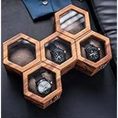 Royal Craft Expertise handgjord överlägsen indisk rosenträ honungskaka fem spår herrklocka display låda för män | handgjorda kuddar – gjord för speciella människor och evenemang | trä herrklocka låda