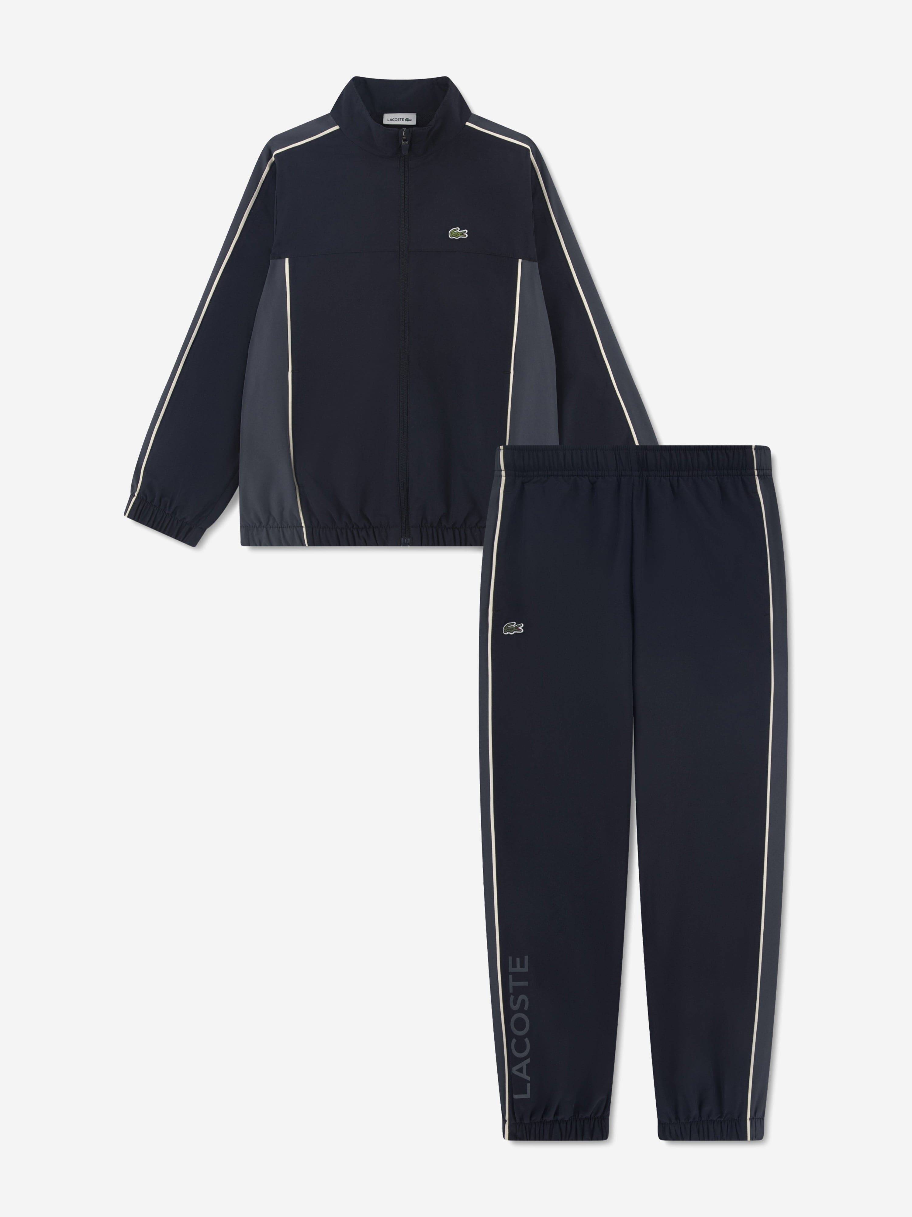 Lacoste Boys Poly Pongee Tracksuit in Black - Black / 14 Yrs (14 Yrs)