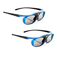 2X Hi-Shock Blue Heaven DLP-LINK 3D Brille für DLP 3D Beamer/Projektor - Kompatibel mit Optoma, LG, Viewsonic, Vivitec, Acer, BenQ 96-200 Hz - akku - wiederaufladbar