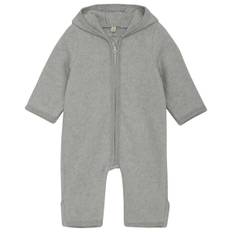 Huttelihut Kid's Pram Suit Bear Ears Cot. Fleece Overall Barn Storlek 98 Färg grå