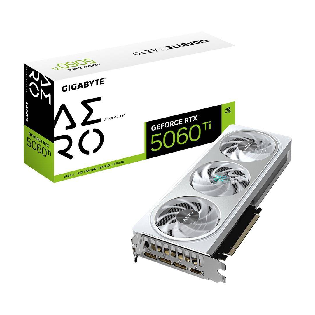 Grafikkort Gigabyte GeForce RTX 5060 Ti AERO OC 16G - hvid